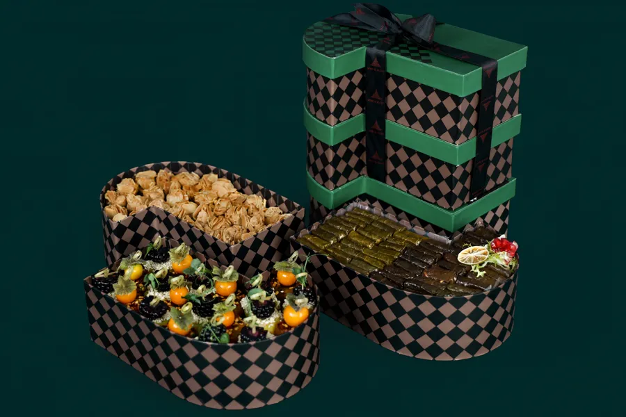 Coba square with vine leaves and almond espresso deal