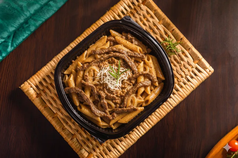 Beef brown pasta