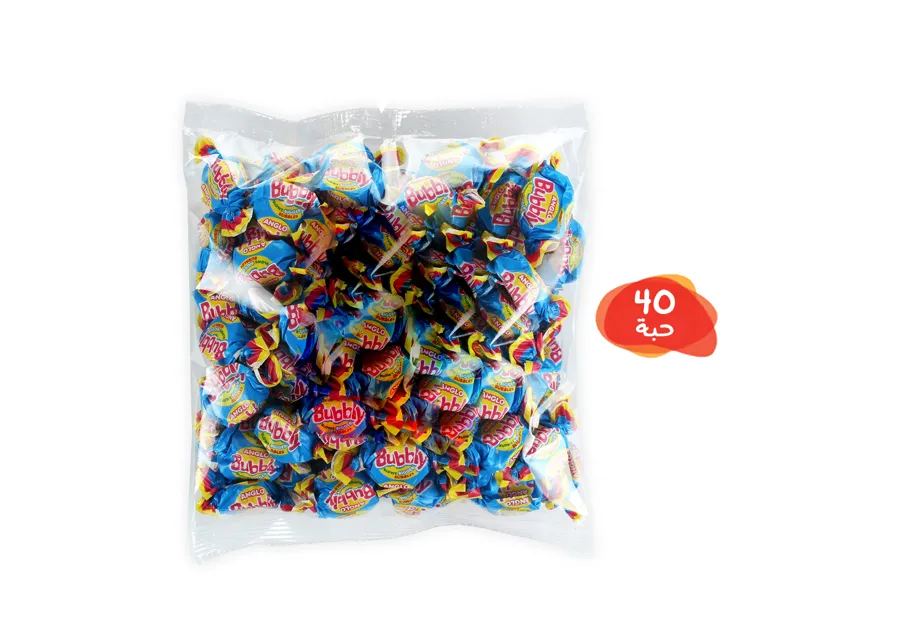 Anglo Bubbly Gum with Tutti Frutti Flavor in Bag 40 Pieces