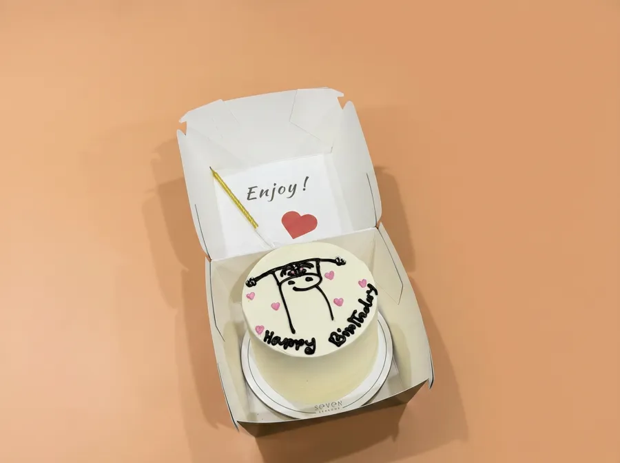 Happy Birthday Stickman Cake Pink
