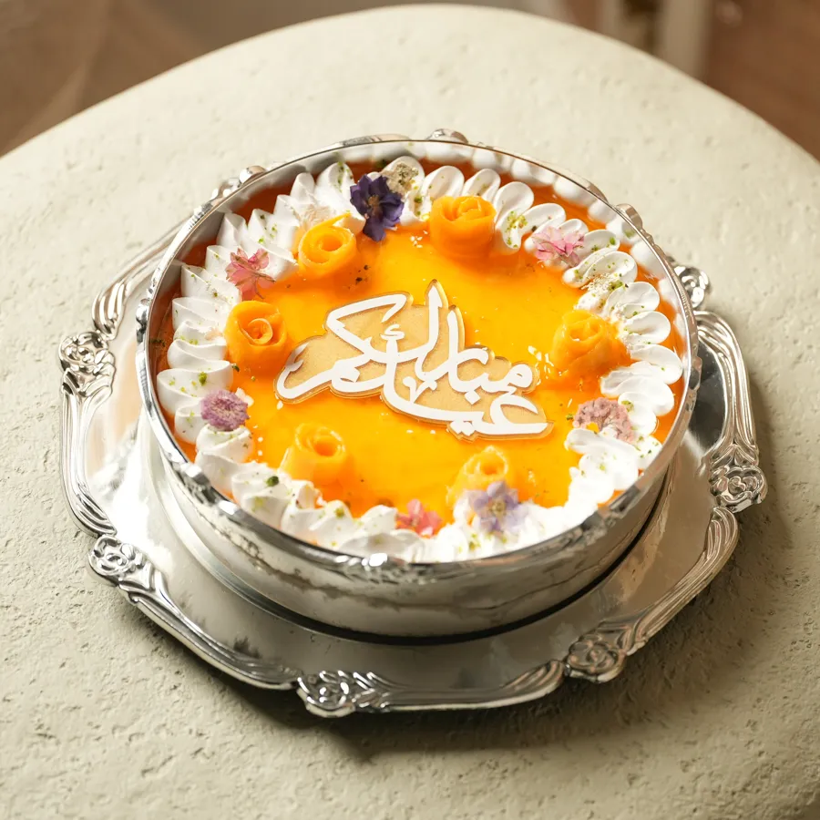 Silver tray mango cake