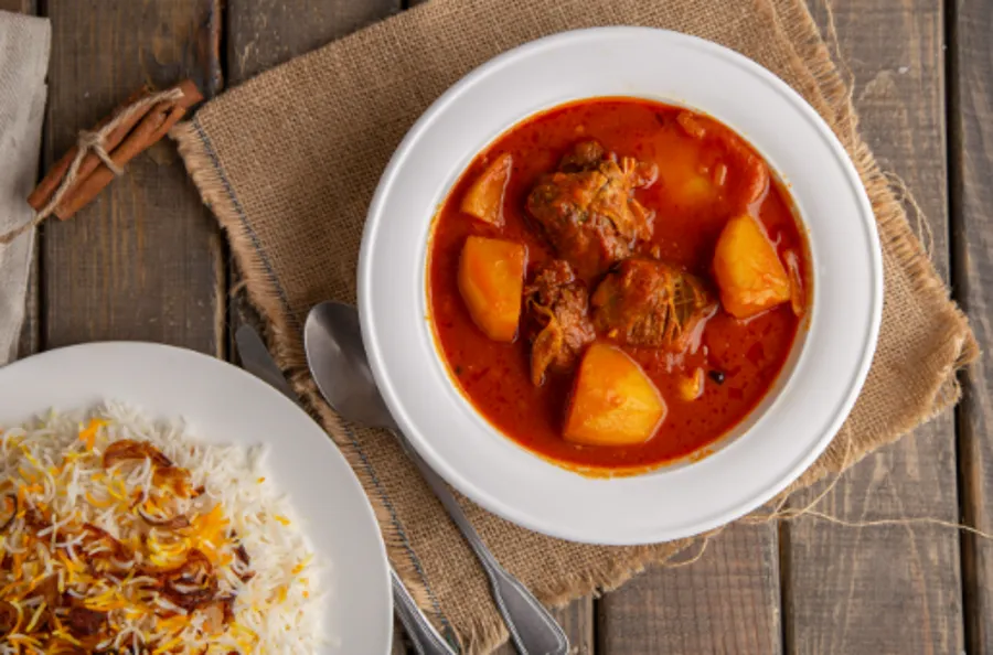 BATAT LAHM With white rice