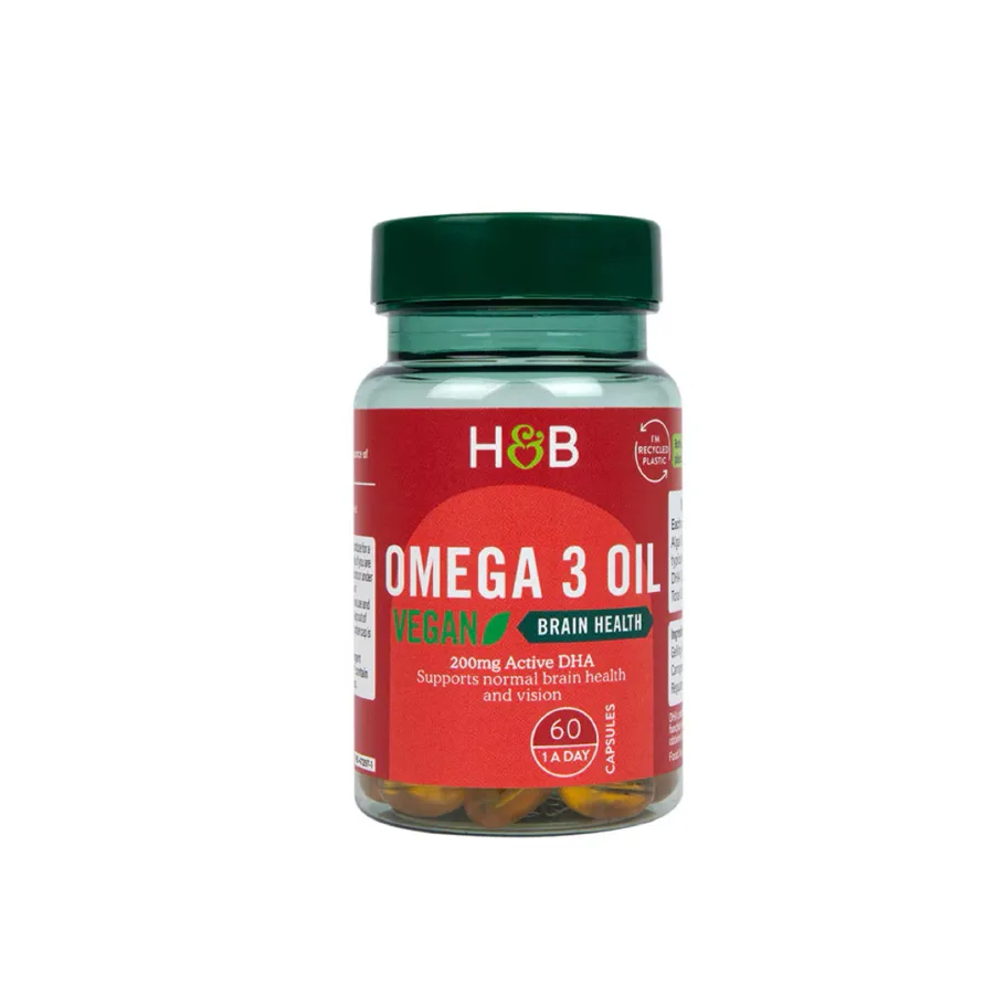 H&B, Omega 3, 200 mg DHA, vegan from algal oil , 60 vcap