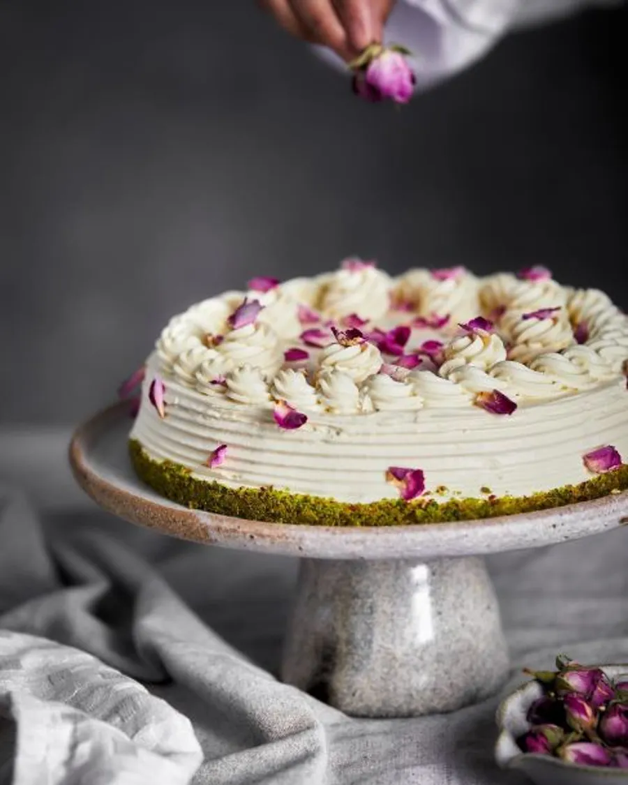 Keto Pistachio rose cheesecake