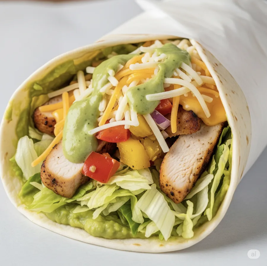Cheesy Grilled Chicken wrap
