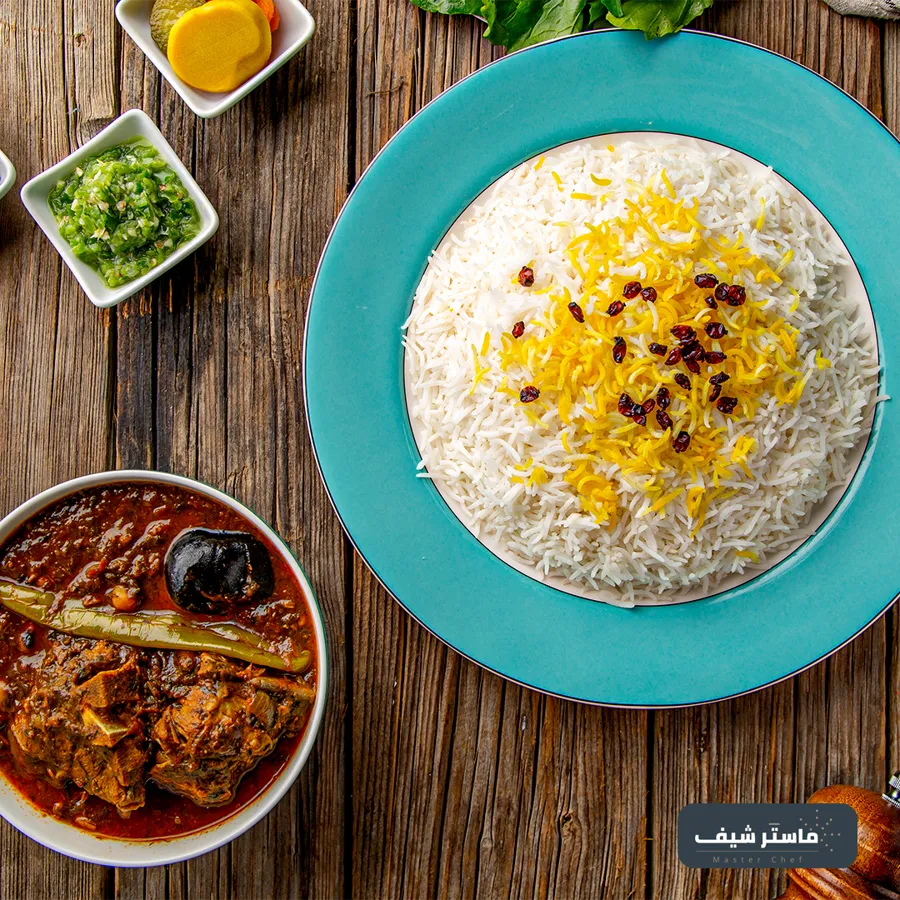 Maraq Shabzi & Meat With White Rice