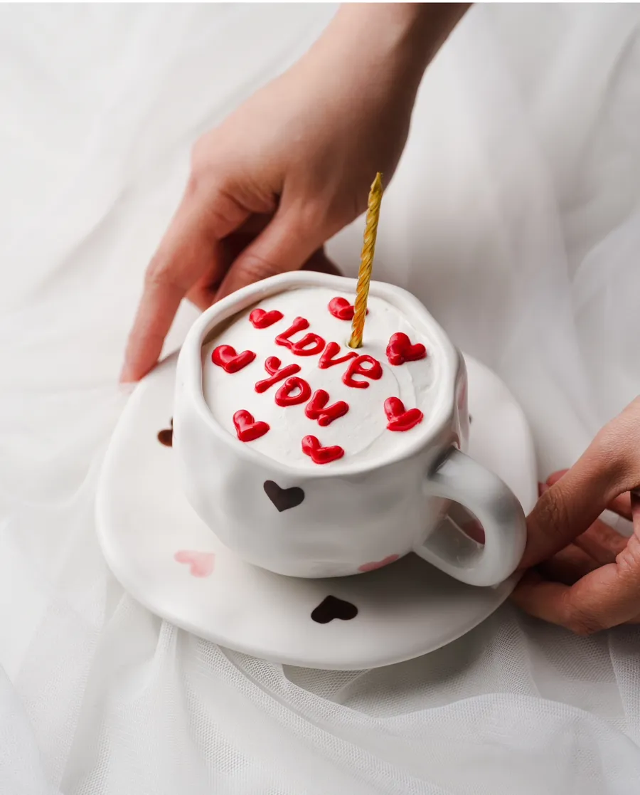 Love cake cup ♥️♥️♥️ mix chocolate vanilla