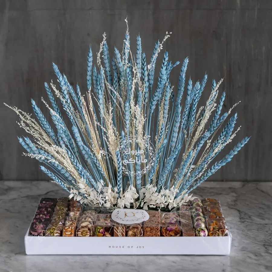 Blue Wheat Gift Tray