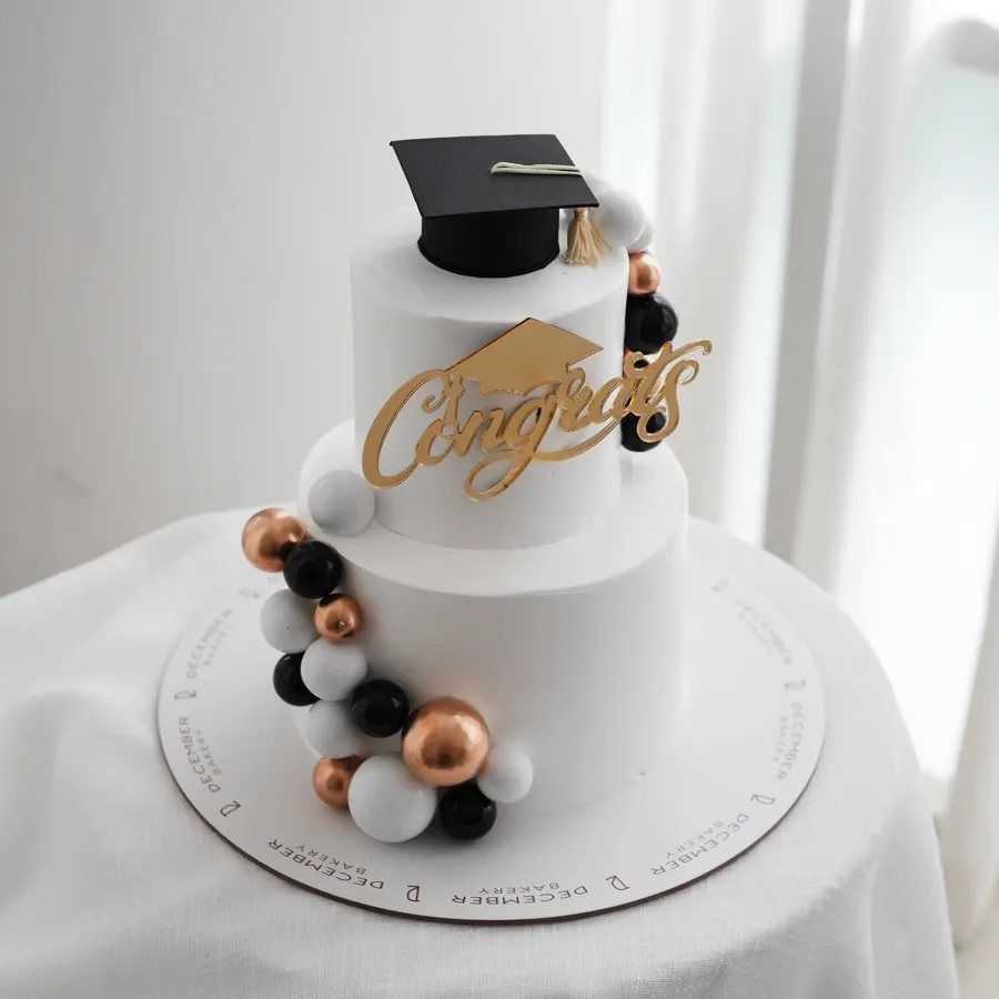 Double balls white cake gradation 🎓