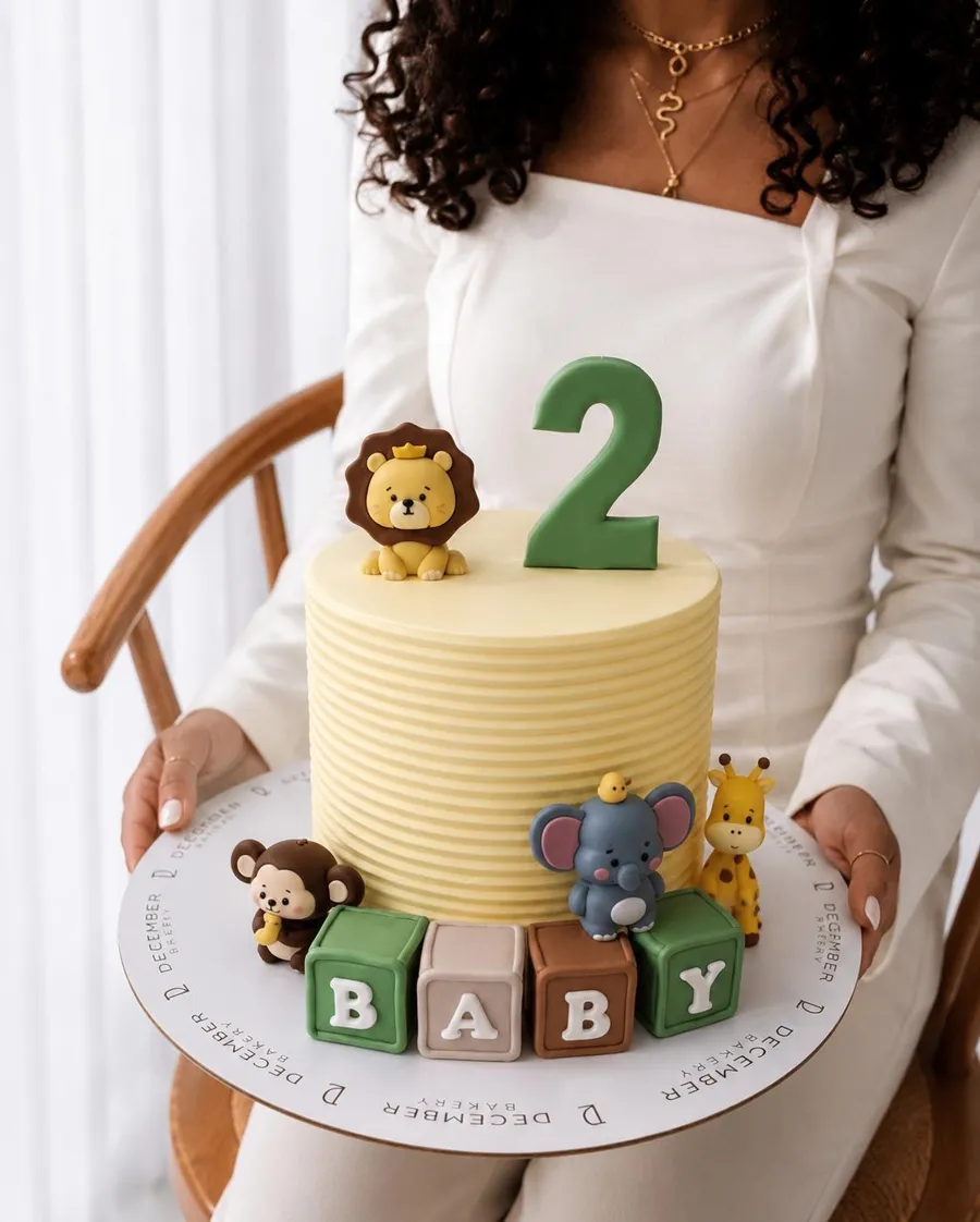 Animals yellow cake 6inch