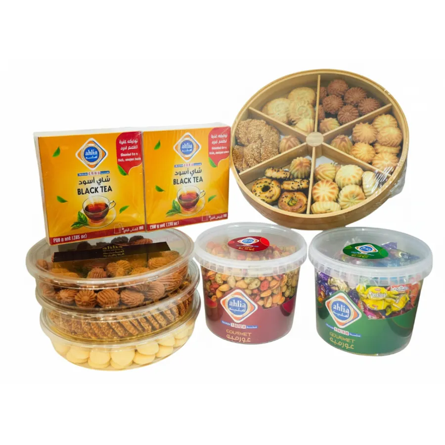 Package Family (1 kg wooden box of sweets, 3 boxes of sweets (1.5 kg), 2 boxes of black tea, 1 kg box of popon, 1 kg box of pistachio flavored )