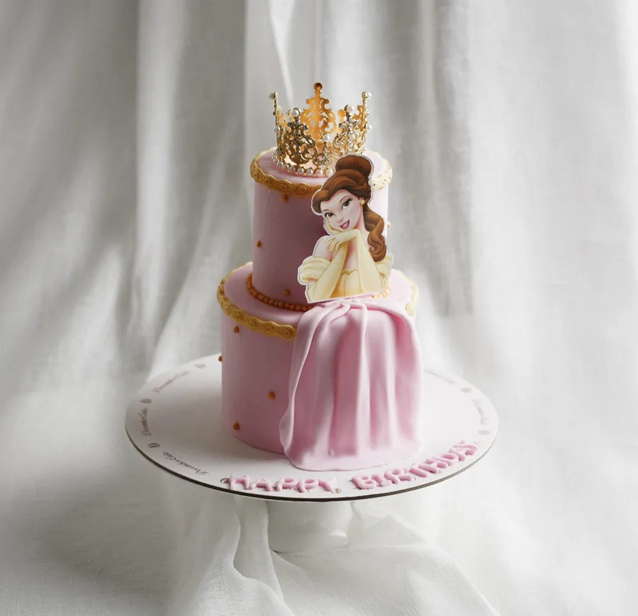 Pink princess cake double 6inch mix chocolate vanilla