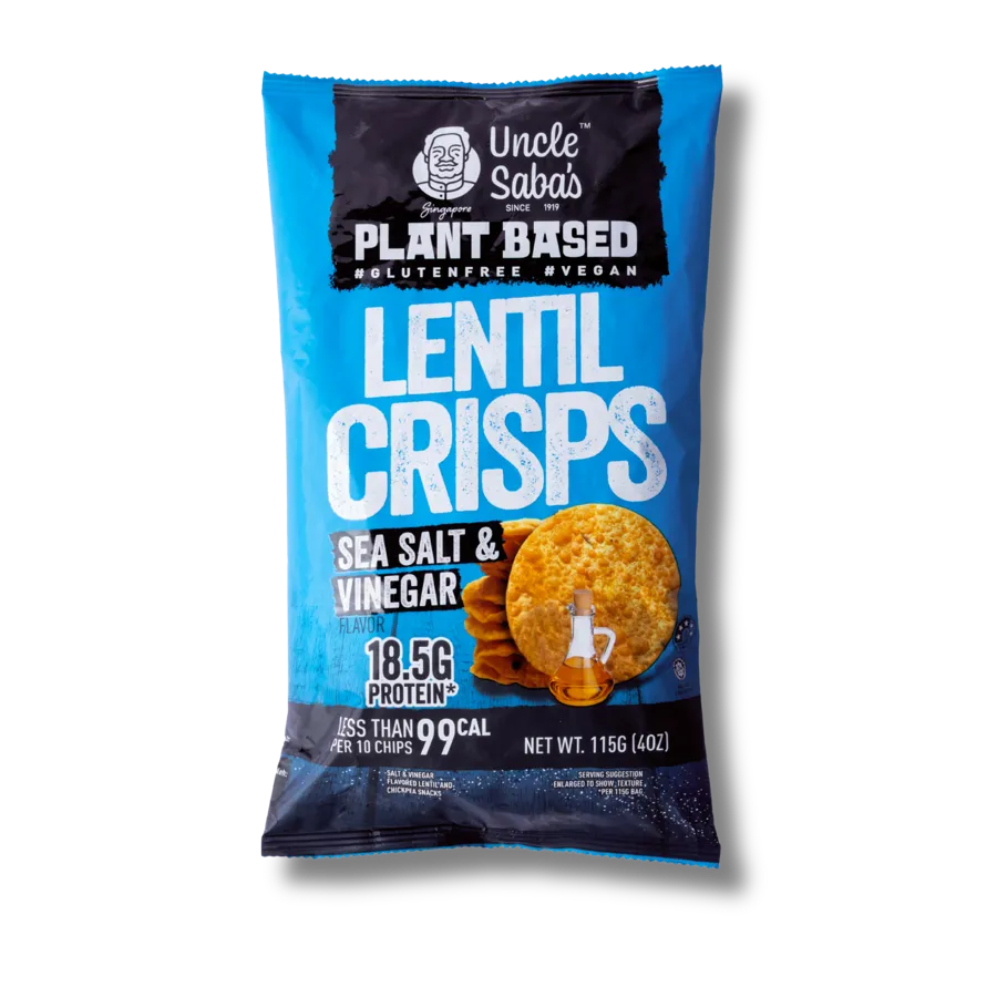 Uncle Saba Sea Salt & Vinegar Lentil Crisps 115g