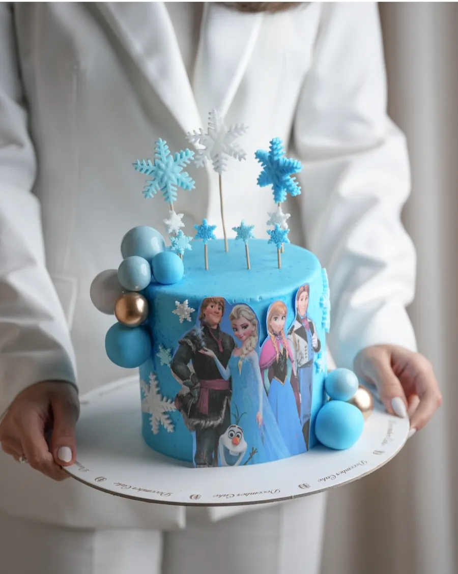 Frozen blue cake 6inch mix chocolate vanilla