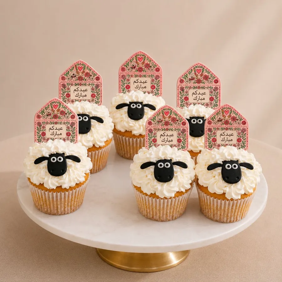 🐑 sheep Eid cup cake 6p
