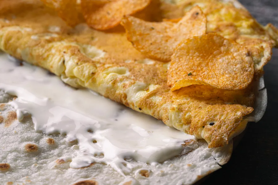 Fried Eggs and Oman Chips
