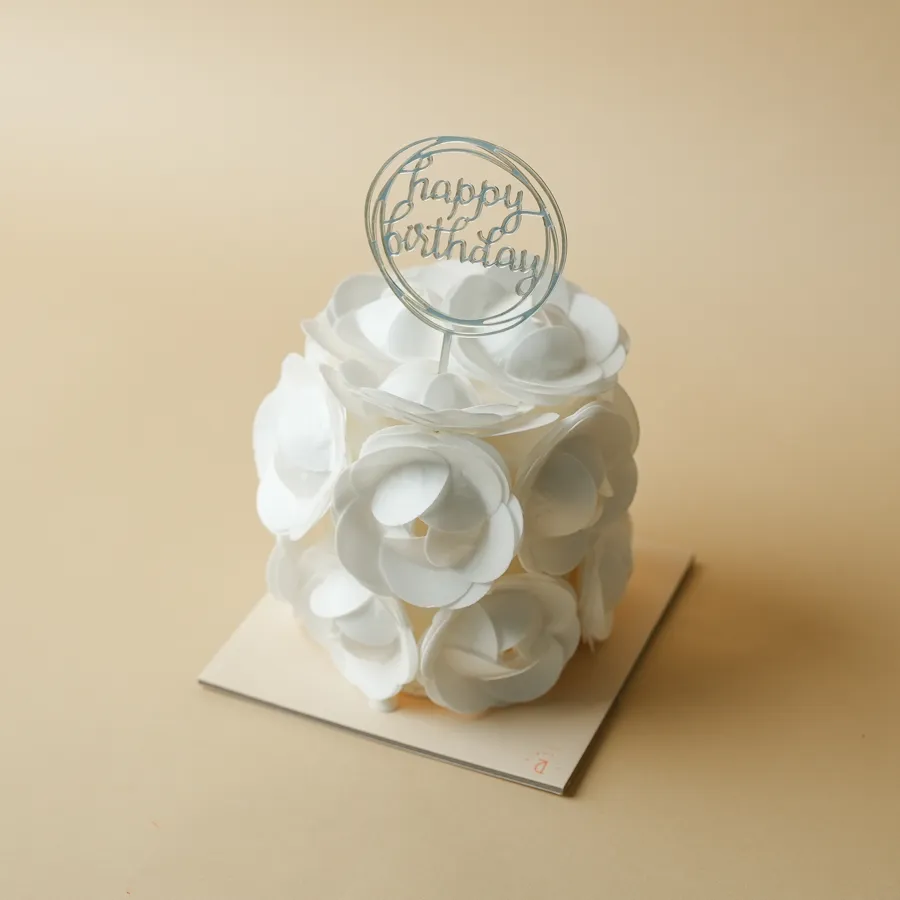 Flower white cake birthday 4inch