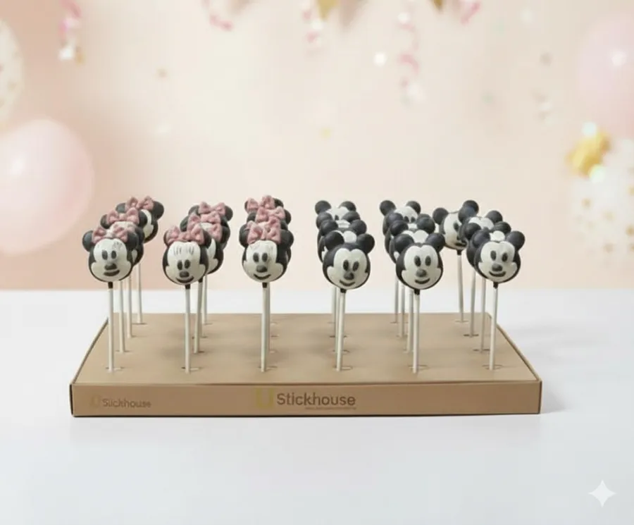 Mickey & Minnie Mouse lollipop cake brownies