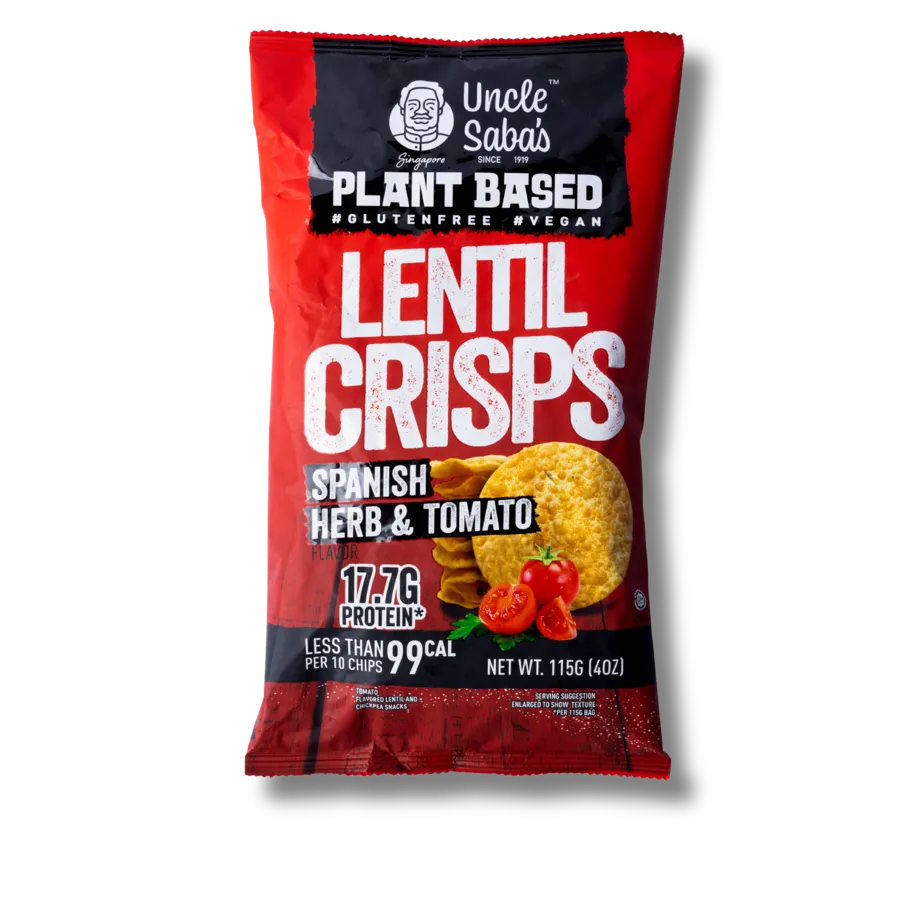 Uncle Saba Spanish herb & Tomato Lentil Crisps 115g