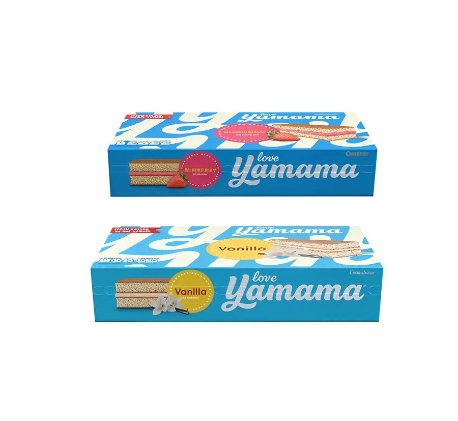 Gandour Yamama Vanilla Filled Flavor Layer Cake 12 Pieces + 1 Gandour Yamama Strawberry Filled Flavor Layer Cake 12 Pieces
