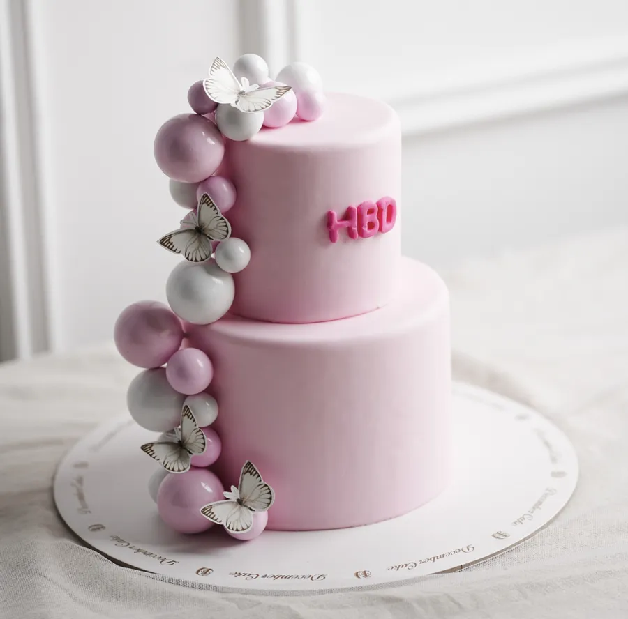 Double pink butterfly balls 6inch mix chocolate vanilla
