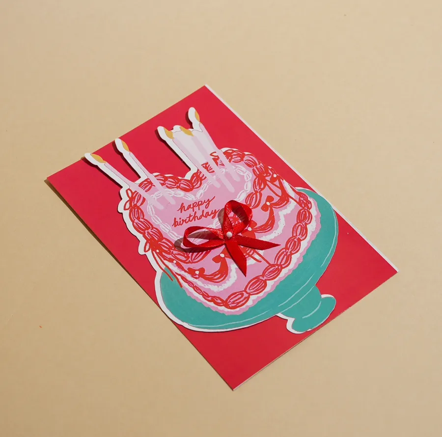 Red card cake happy birthday
