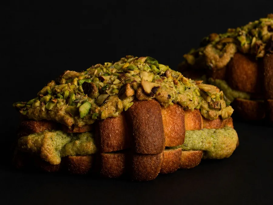 Keto pistachio chocolate croissant