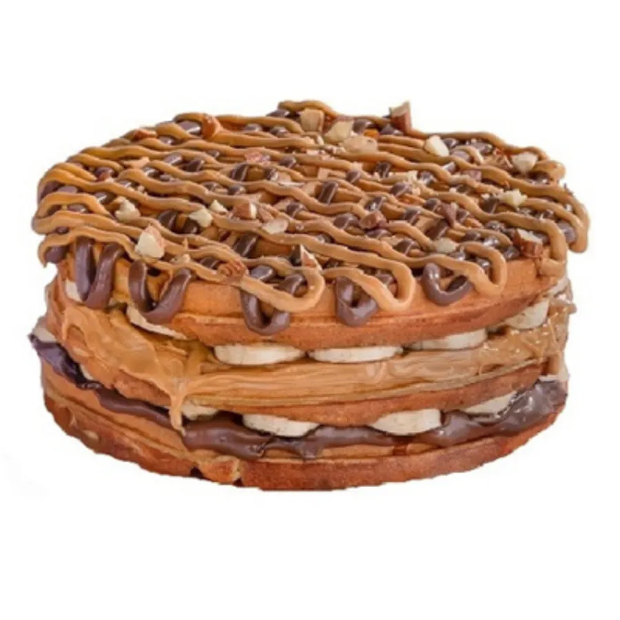 Banana Peanut Butter Waffle Cake