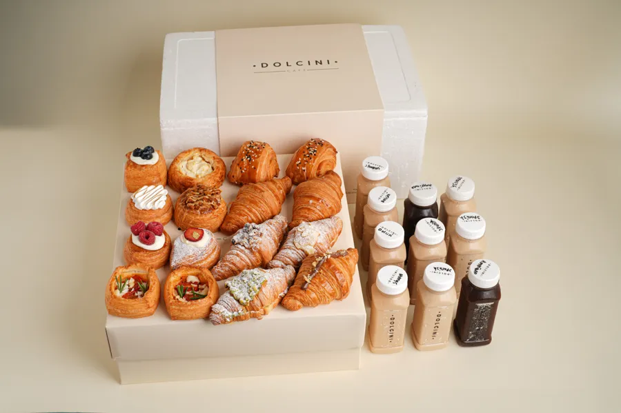 Mini Croissant & Danish Box + Ice Box Coffee