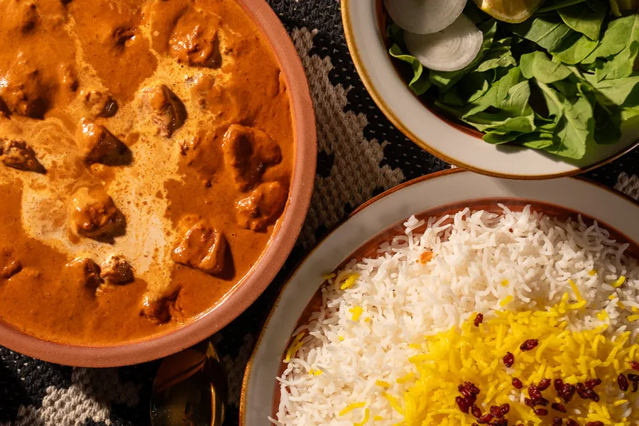 Butter chicken with Chinees rice