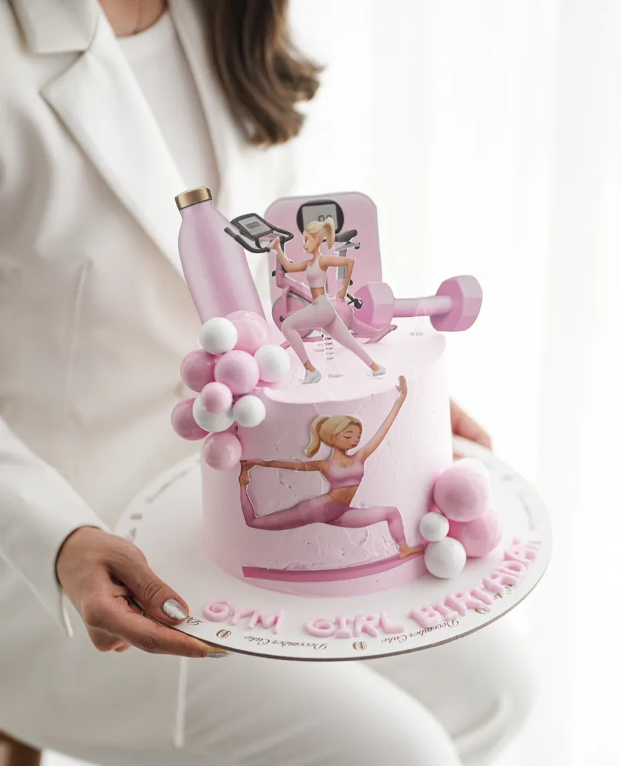 Pilates pink cake 6inch mix chocolate vanilla