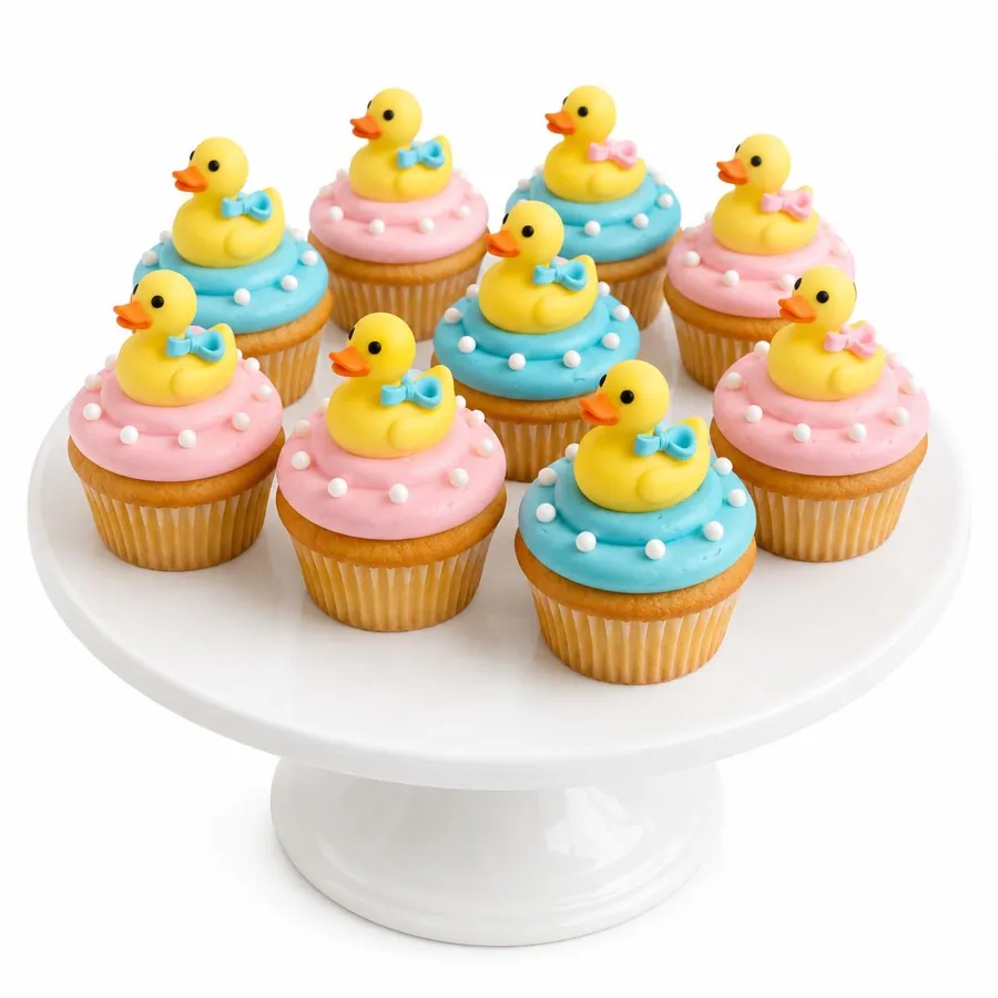 Duck pink blue cup cake 12 p