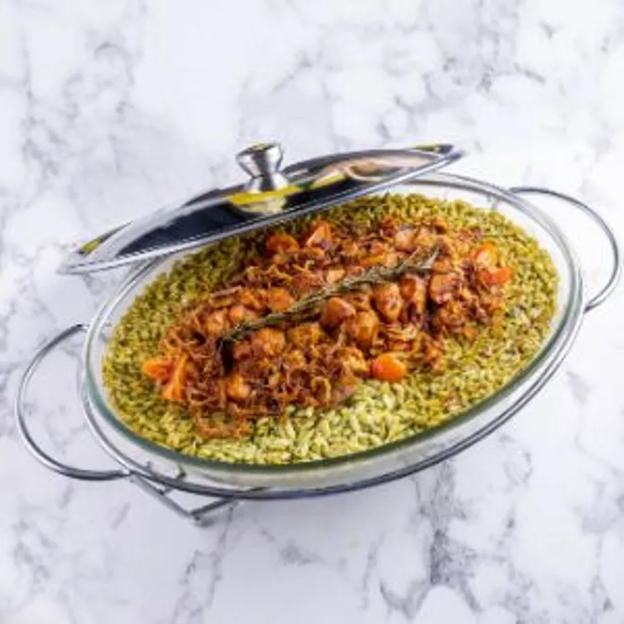 Green Orzo Pyrex