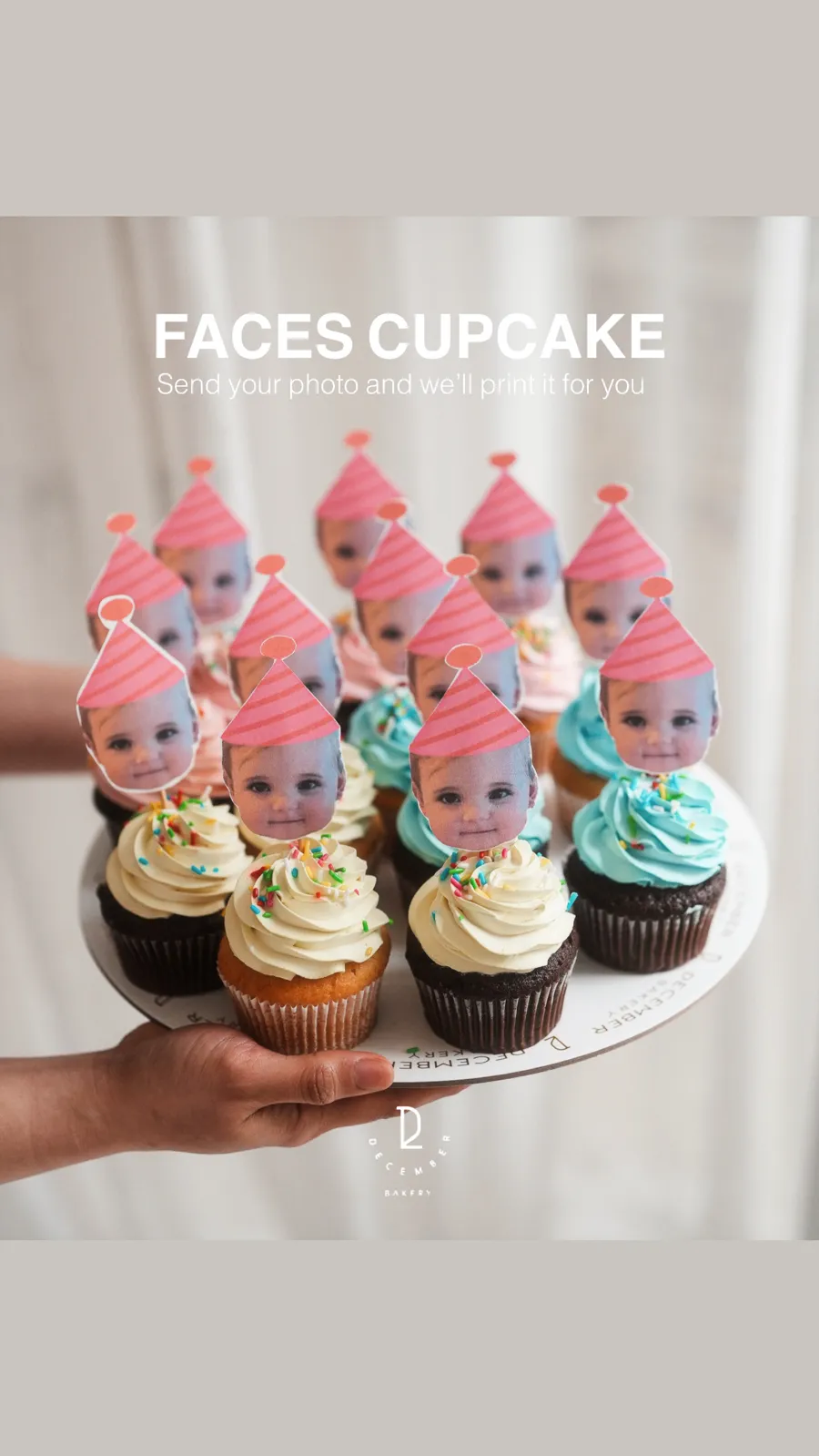 Faces cupcake 12pic sprinkles