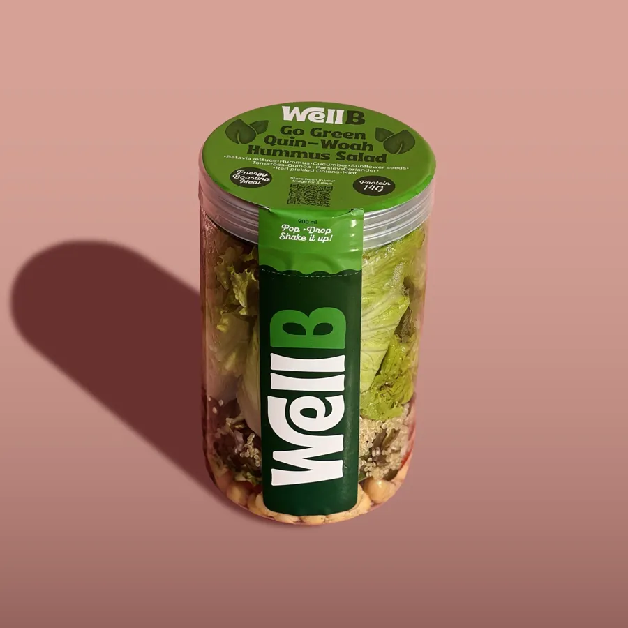 Well B Go Green Quin-Woah Hummus Salad