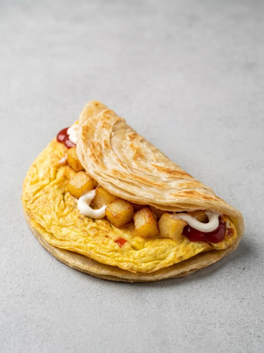 Egg and hash paratha