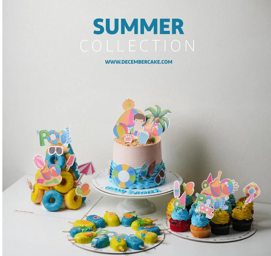 Summer collection ( cake 6inch- cup cake - tower dounat- pop cake brownie)