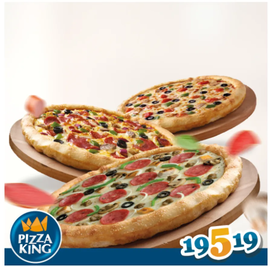 3 large pizzas offer