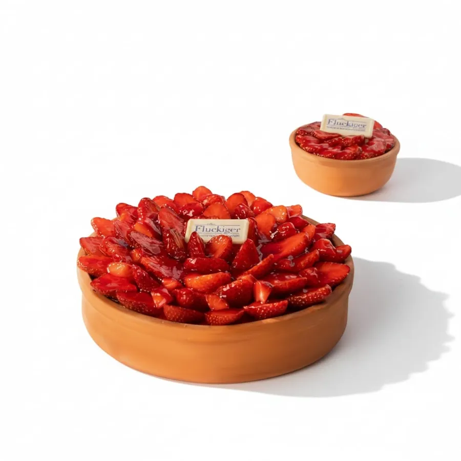 Konafa Flan With Strawberry Bram