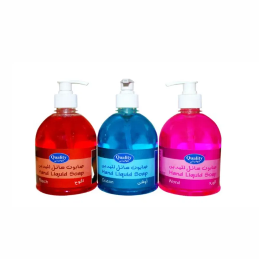 OFFER 3 PCS ( QUALITY HAND LIQUID SOAP 500 ML - PEACHE / ROSE / OCEAN )