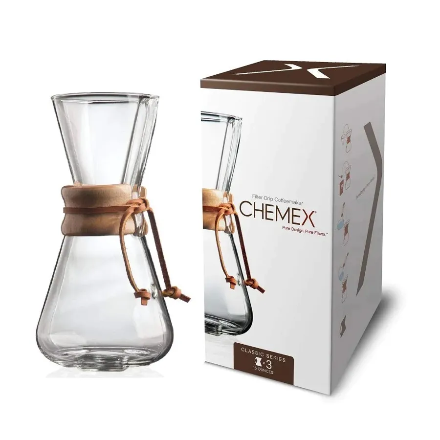 CHEMEX® Wood Handle Pour Over, 3 Cup - Exclusive Packaging