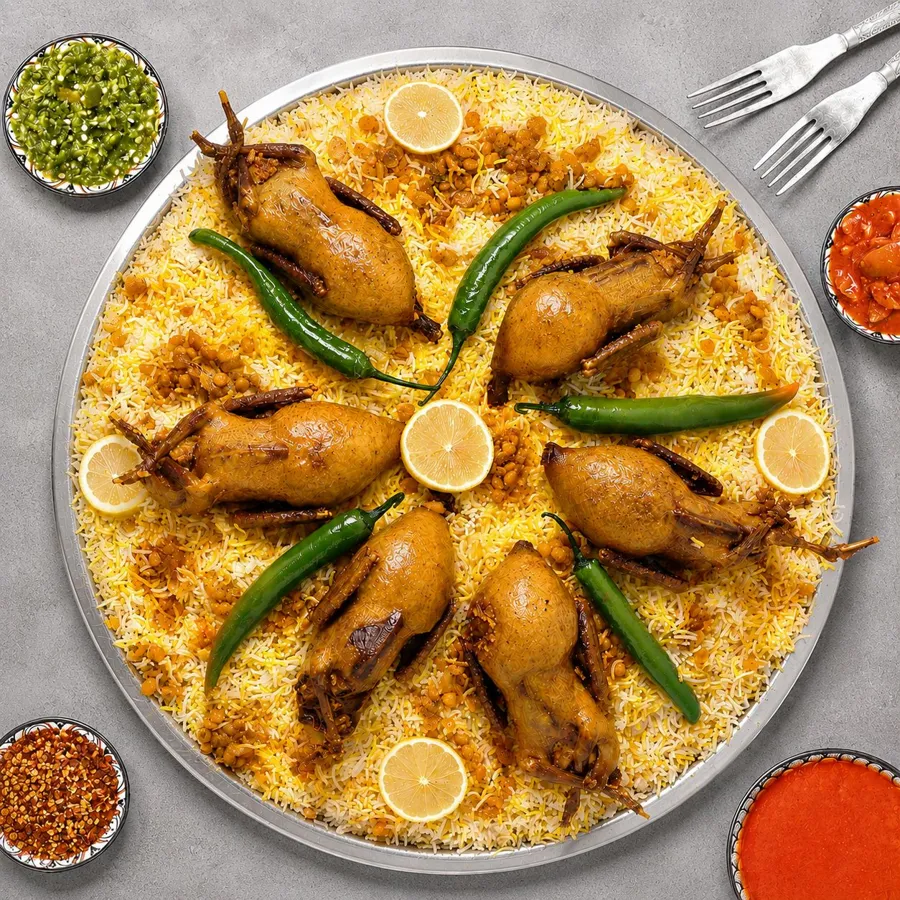 صينية حمام محشو أرز