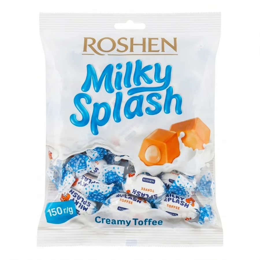 Roshen Milky Splash Toffee with Milk Filling 150g