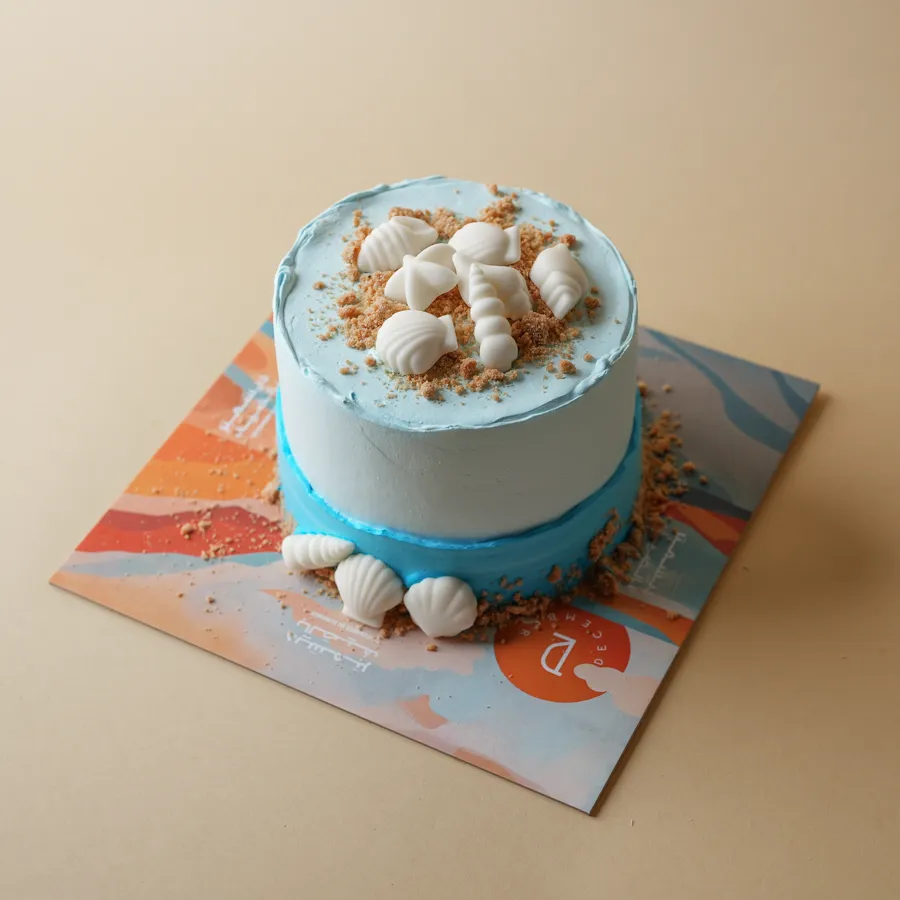 Seashells blue cake