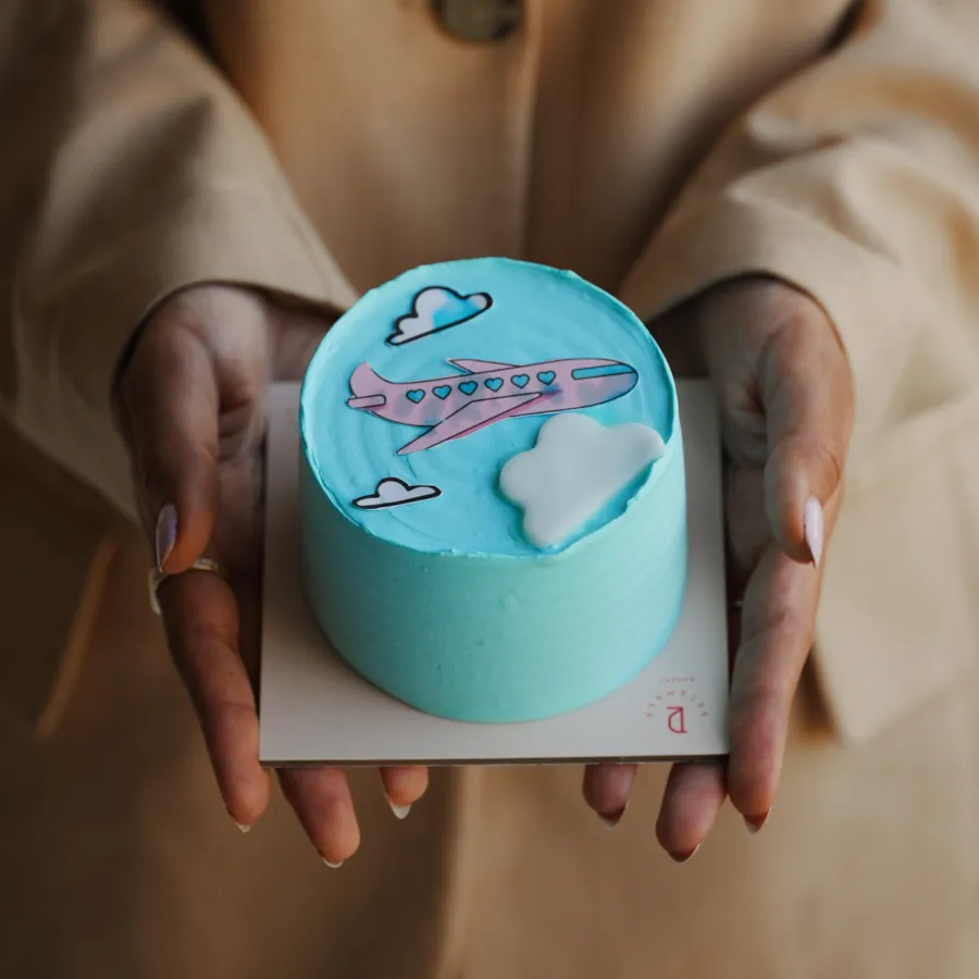Mini blue cake 2inch ✈️ Mix chocolate vanilla