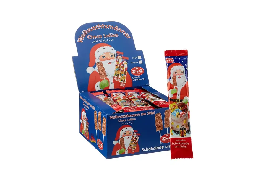 E&G Chocolate Christmas Lollipops 50 Pieces
