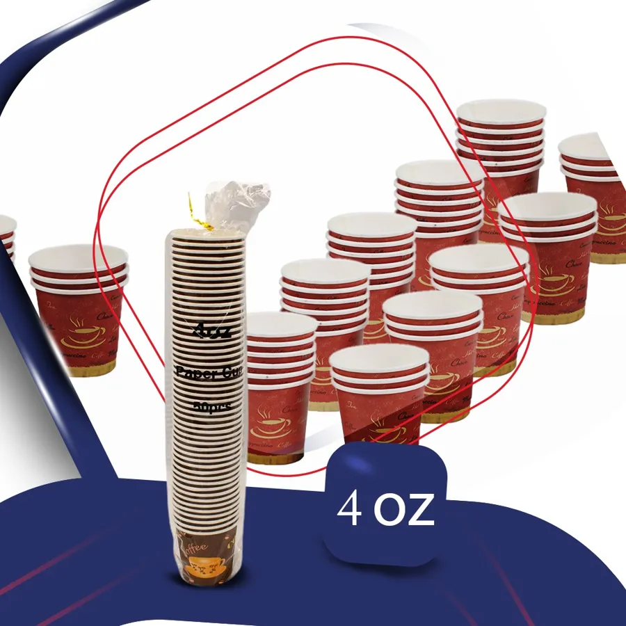 PAPER CUP WITH HANDLE 4OZ - 50 PCS