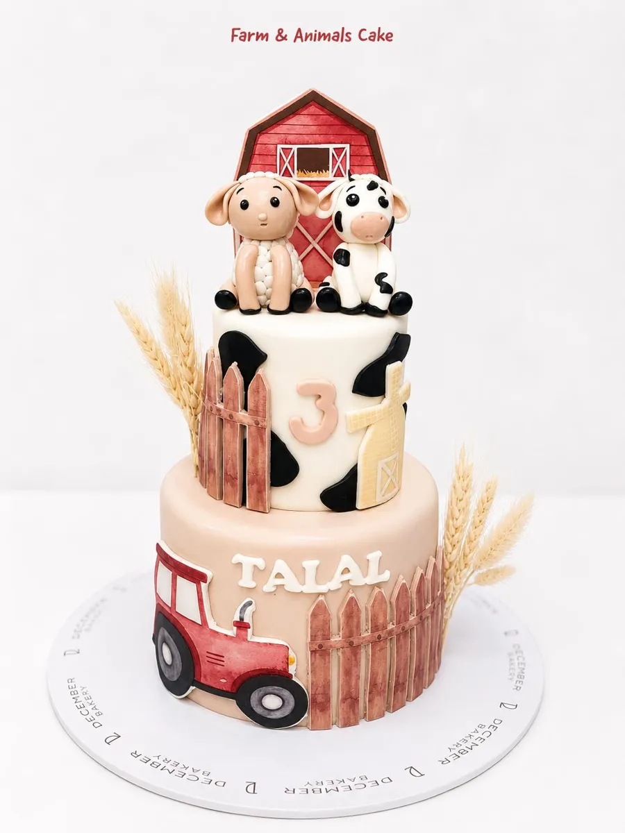 Double farm & animal cake 6inch