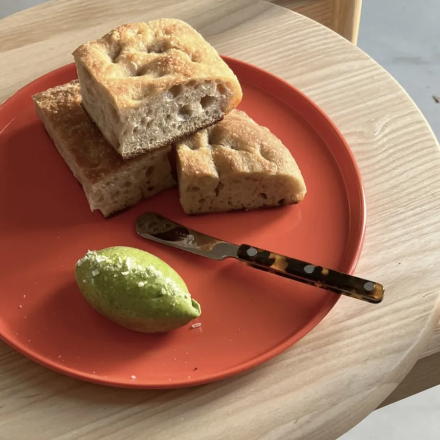 focaccia with pesto butter
