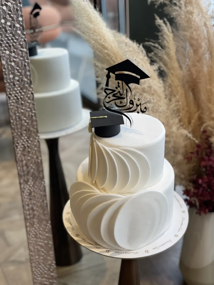 White double graduation cake